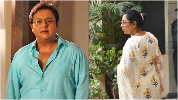 Rupali Ganguly breaks down in tears at her Anupamaa co-star Nitesh Pandey's funeral