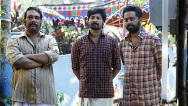 Sabumon, Shabareesh and Saiju in a still from Upacharapoorvam Gunda Jayan