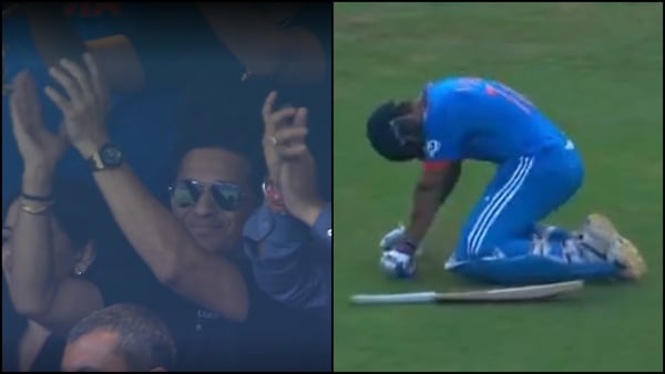 IND vs NZ: Virat Kohli bows to Sachin Tendulkar; Master Blaster gives standing ovation as KING smashes record 50th ODI century