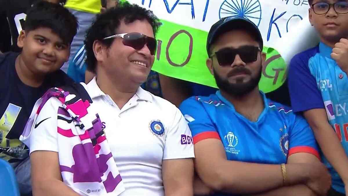 AUS vs AFG: Netizens can't keep calm as Virat Kohli, Sachin Tendulkar enjoy World Cup game in Wankhede