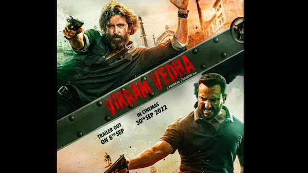 Vikram Vedha new poster: Saif Ali Khan and Hrithik Roshan blaze gun intensely; trailer release date out