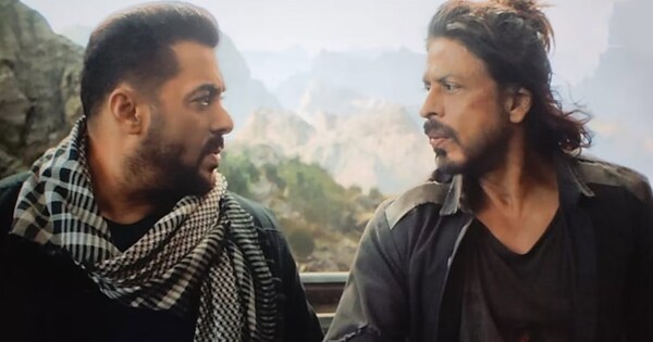 Salman Khan and Shah Rukh Khan in the post-credit scene of Pathaan