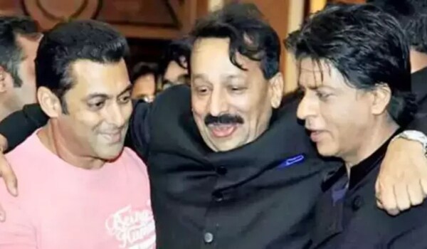 Salman Khan and Shah Rukh Khan with Baba Siddique