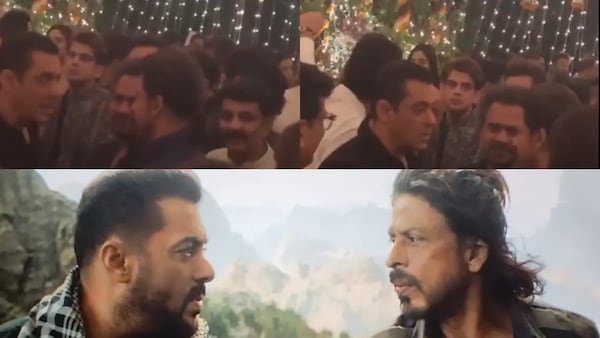 Shah Rukh Khan meets Salman Khan at Arpita Khan-Aayush Sharma’s Diwali Bash 2023: Watch what did Pathaan say to Tiger