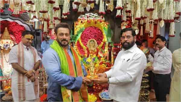 Salman Khan visits Maharashtra CM Eknath Shinde for Ganesh Chaturthi celebrations | Pics inside