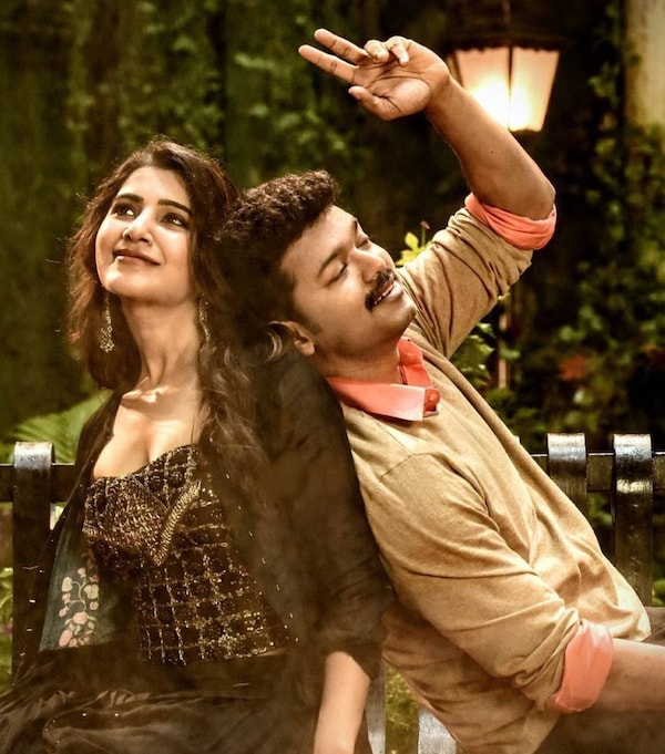 Samantha and Thalapathy Vijay in Mersal.