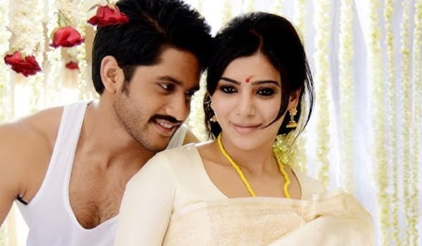 Samantha Ruth Prabhu and Naga Chaitanya in Manam