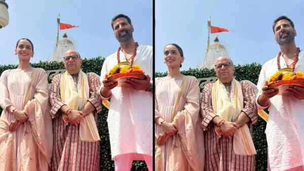 Samrat Prithviraj: Actors Akshay Kumar and Manushi Chhillar pay respect to legendary king at Somnath Temple