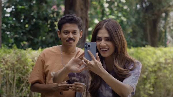 Sangeeth Pratap and Malavika Mohanan in Hridayapoorvam