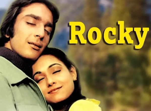 Sanjay Dutt in his debut film Rocky with Tina Munim