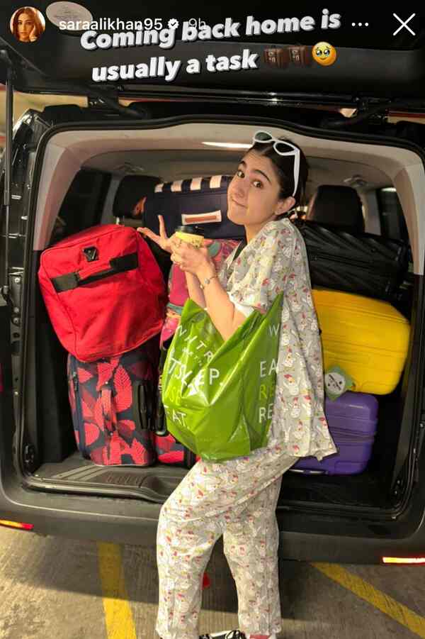 Sara Ali Khan shares a picture of her bags and suitcases