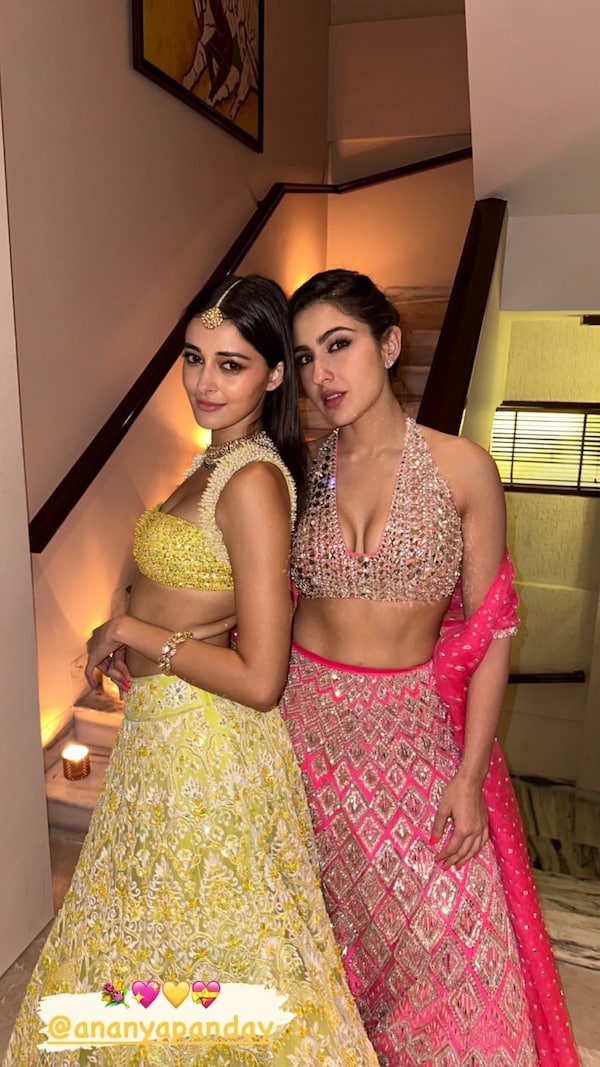 Sara Ali Khan and Ananya Panday at Manish Malhotra's Diwali bash