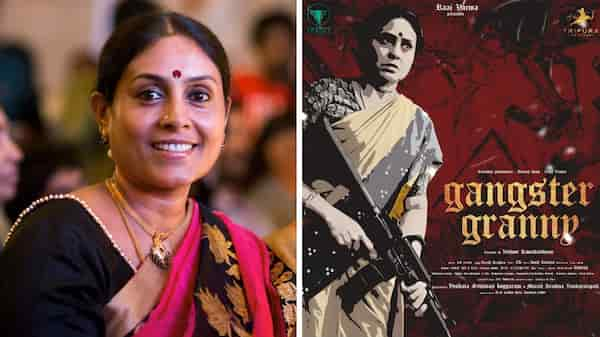 Saranya Ponvannan wields gun in the first look poster of her next outing, titled Gangster Granny