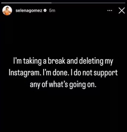 Selena Gomez's Instagram Story