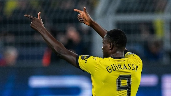 Serhou Guirassy celebrating a goal.