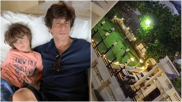 Shah Rukh Khan and son AbRam spotted playing football at Mannat; Watch the video here
