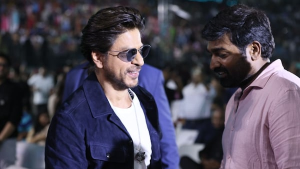 Shah Rukh Khan and Vijay Sethupathi at Jawan pre-release event