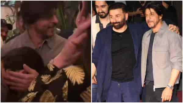 Jawan star Shah Rukh Khan pats Sunny Deol's son Rajveer as he takes his blessings, video goes VIRAL