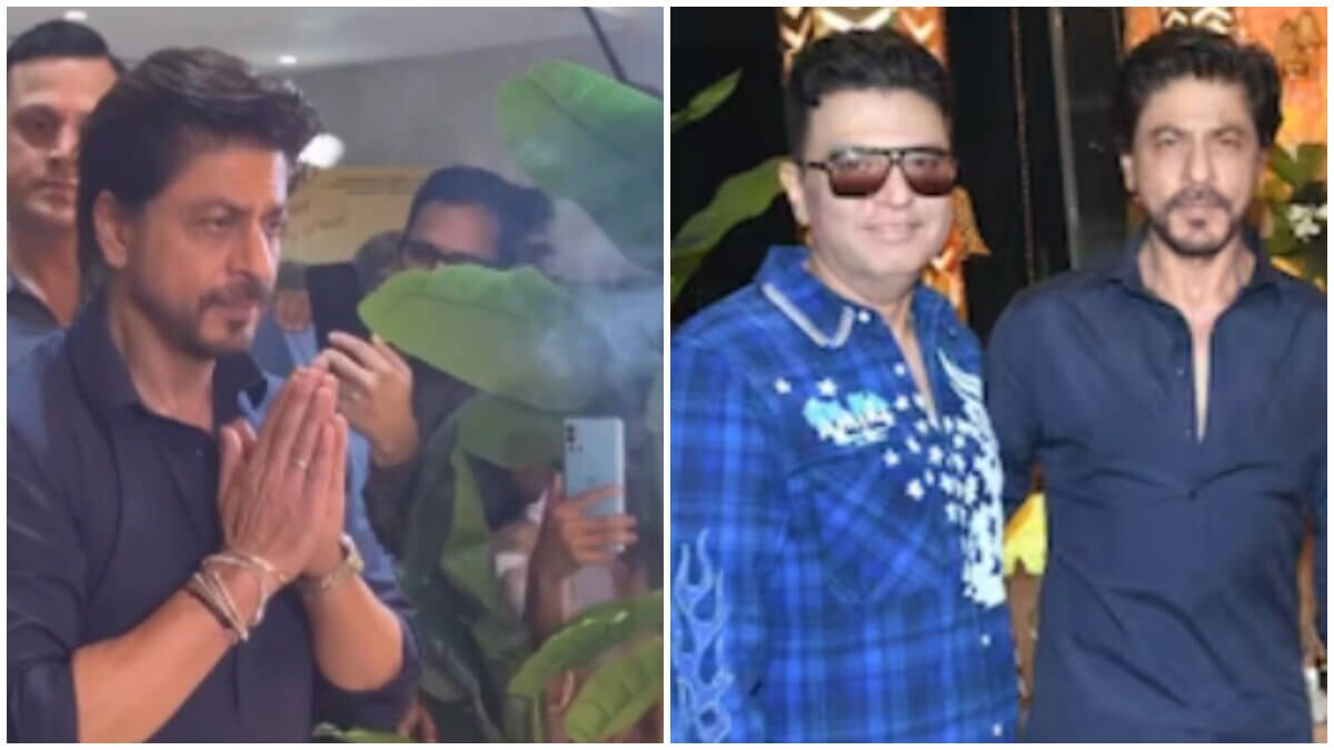 Shah Rukh Khan visits Bhushan Kumar's office to seek Ganpati Bappa’s ...