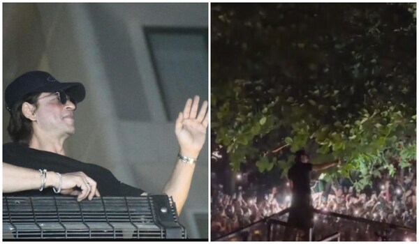 "We love Shah Rukh:" Fans scream outside Mannat as SRK turns 58, WATCH King Khan's response