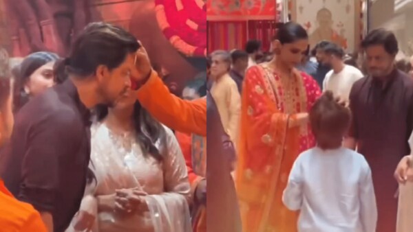 Inside Video: Shah Rukh Khan offers prayers to Lord Ganesh, Deepika Padukone gets playful with AbRam at Ambani Ganpati celebration