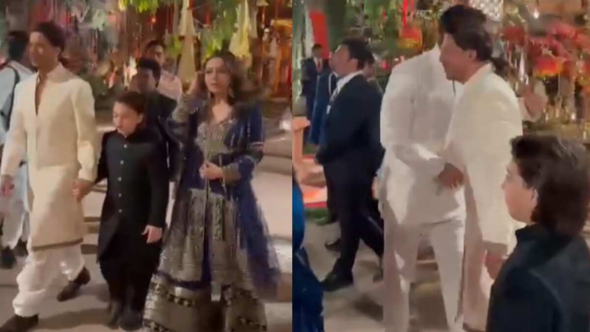 Shah Rukh Khan interrupts Aditya Roy Kapur-Ananya Panday moment at Ambani pre-wedding to greet them – Watch