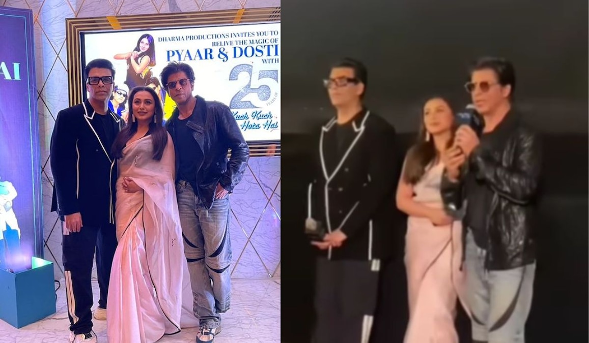25 years of Kuch Kuch Hota Hai: Shah Rukh Khan, Rani Mukerji, Karan Johar pay surprise visit to theatre screening the film; awestruck fans describe it as surreal experience!