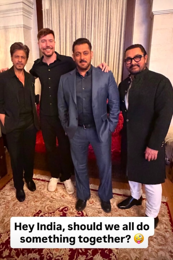 Shah Rukh Khan, Salman Khan, Aamir Khan with Mr Beast