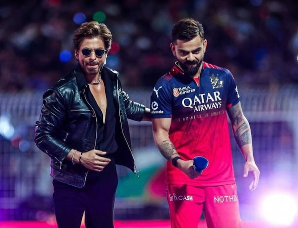 SRK and Kohli during the IPL 2025 opening.