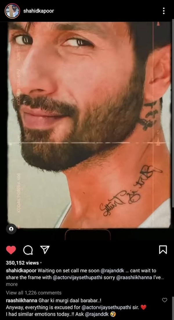 Shahid Kapoor/Instagram