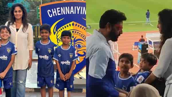 Abhishek Bachchan meets Shalini and Aadvik at ISL, video breaks the internet