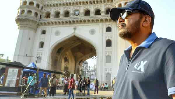 Shankar at Charminar for the shoot of RC15