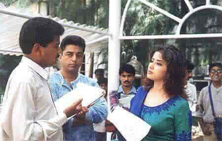 Shankar, Kamal Haasan, and Manisha Koirala at Indian location.