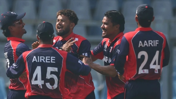 Sher Malla struck with his first ball of his T20I career. Image | ICC