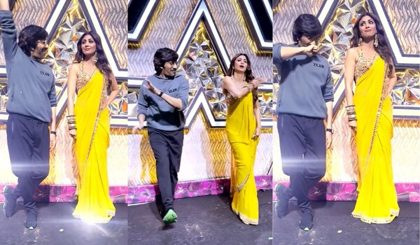 India’s Got Talent: Shilpa Shetty and Ravi Teja do the hookstep of the hit track 'Ek Dum Ek Dum' from Tiger Nageswara Rao