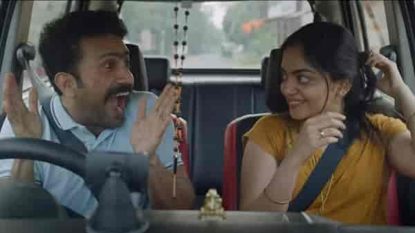 Shine Tom Chacko and Ahaana Krishna in a still from Adi