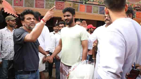 Team Bairagee makes a pit stop during promotions, visits the sets of the Chikkanna starrer 'Upadhyaksha'