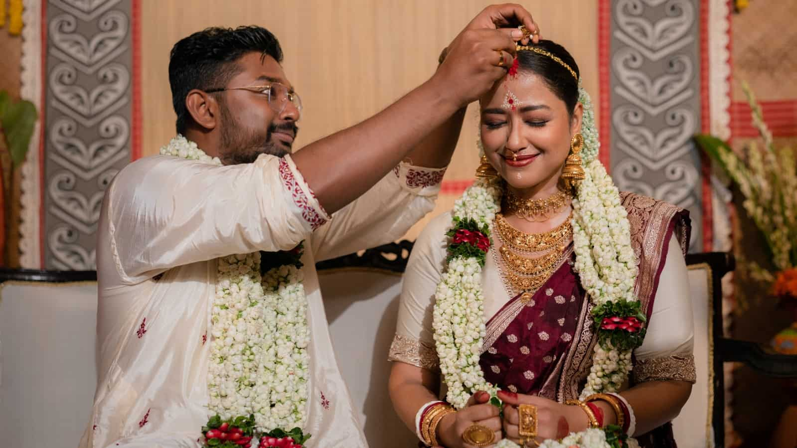 Sohini Sarkar and Shovan Ganguly celebrate the first Bijoya Dashami after marriage