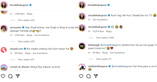 Shraddha Kapoor's post reaction