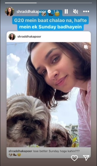 Shraddha Kapoor's Instagram Story.