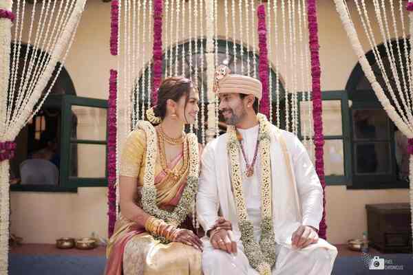 Shubra Aiyappa and Vishal Sivappa after their nuptials