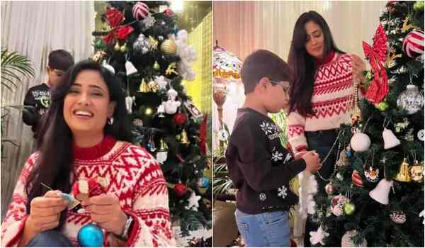 Shweta Tiwari drops early Christmas PICS with children Palak Tiwari and Reyansh, stuns in red and white!