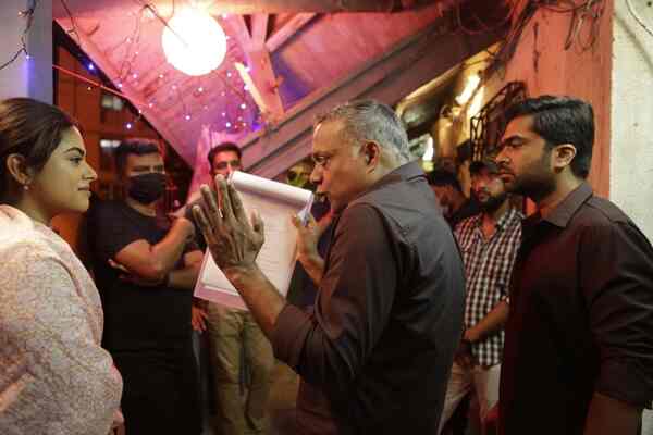 Siddhi Idnani, GVM and Simbu on the sets of VTK