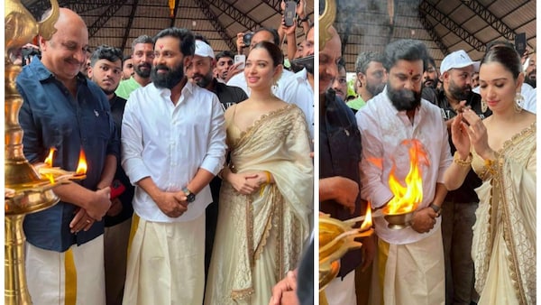Siddique, Dileep and Tamannaah at the pooja function of the film