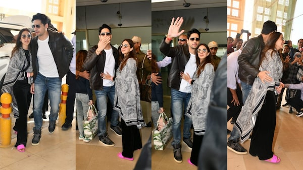 Sidharth Malhotra-Kiara Advani blow kisses, hold hands as they leave Jaisalmer airport