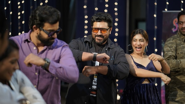 Siju Wilson and Nivin Pauly during the promotions of Saturday Night