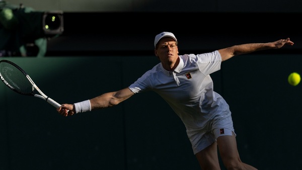 Jannik Sinner in action at Wimbledon