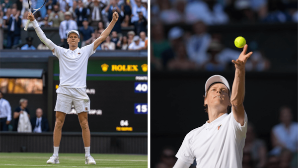 A champion holds court. Photos via Facebook/@wimbledon