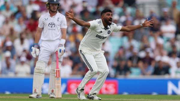 Siraj gets Ollie Pope. Photo via BCCI