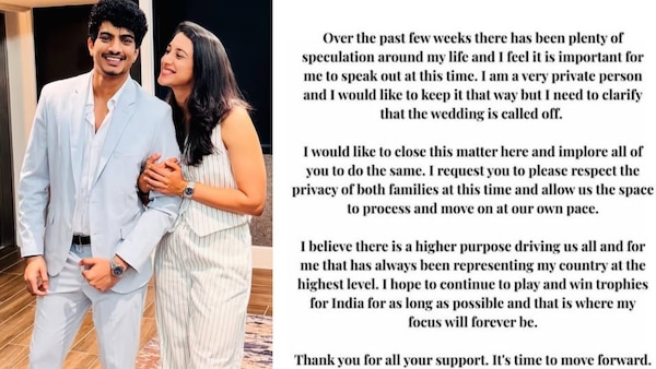 Smriti Mandhana calls off her wedding, releases statement
